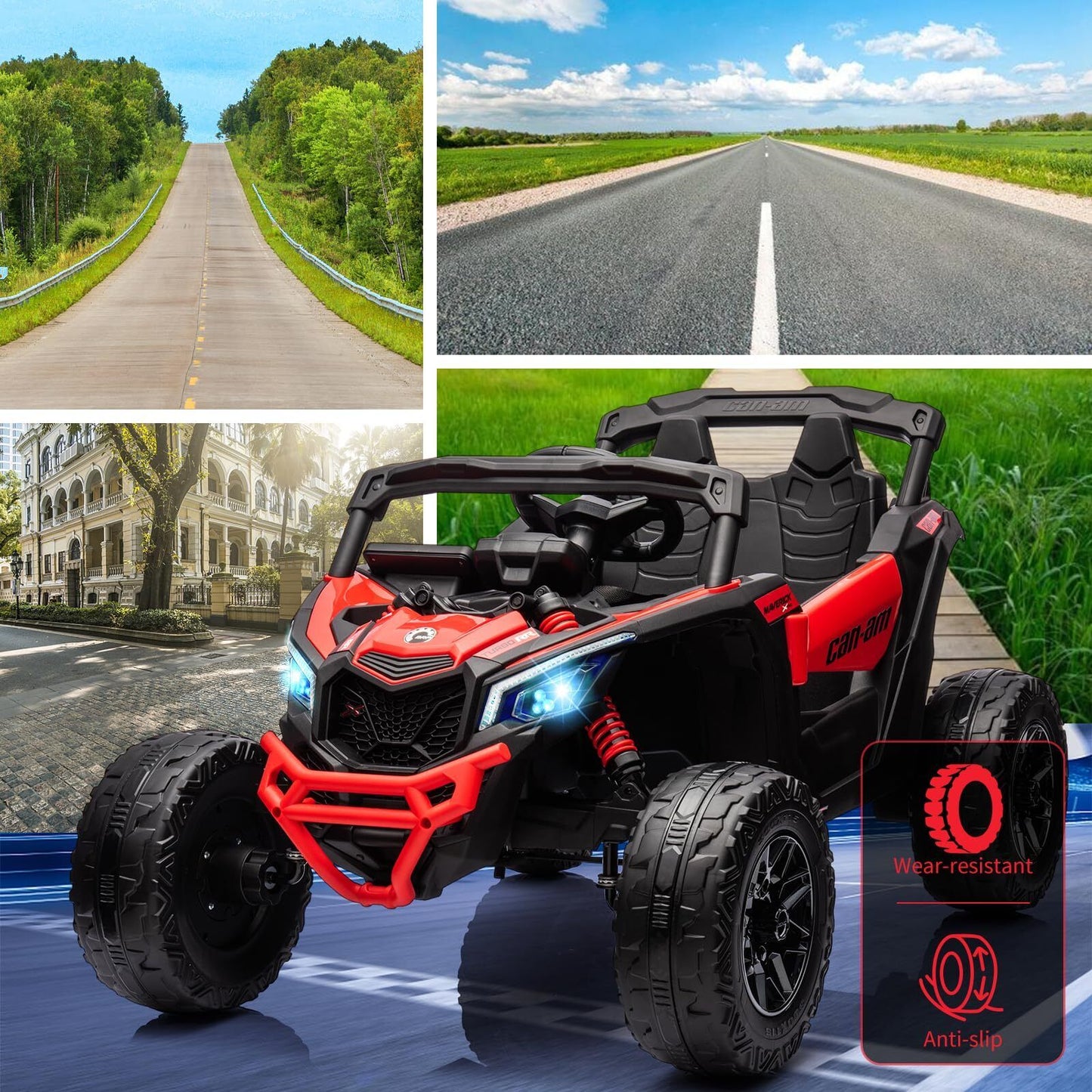 Can-Am Licensed 12V Ride on UTV Car for Kids Electric Fun Toys 4WD Off-Road Quad