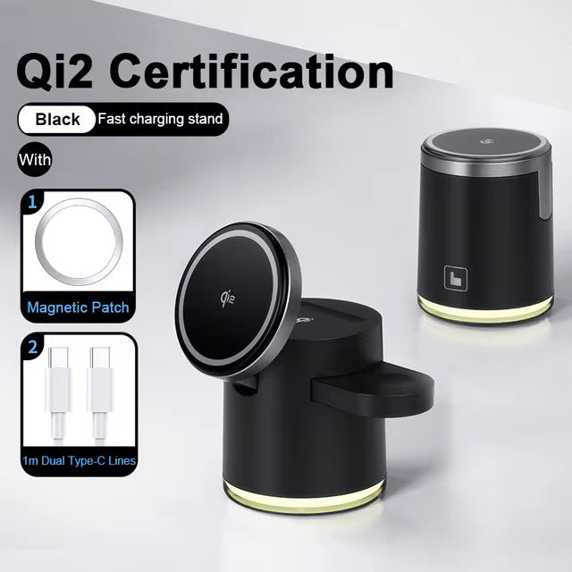 Fast Wireless Charging Station Stand Folding Holder for iPhone, Airpods, Watch