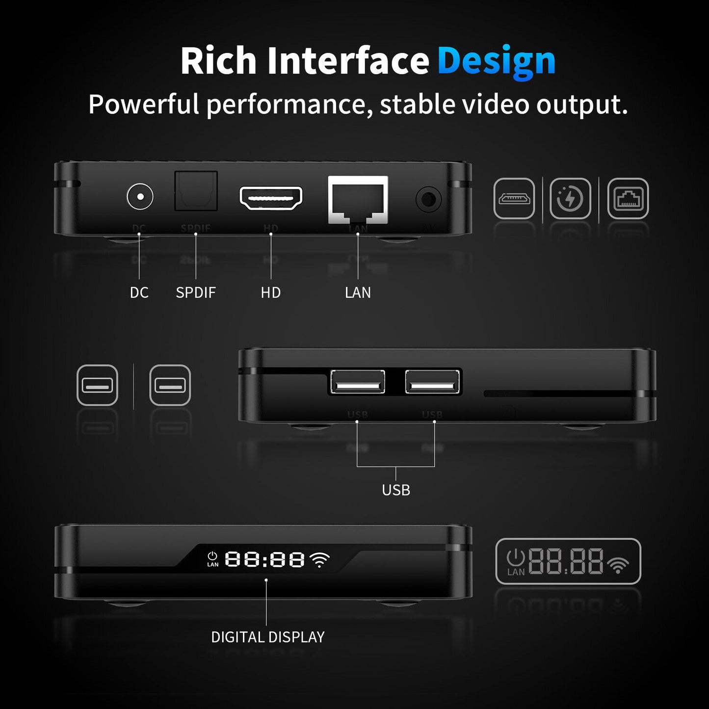 X88 Pro X5 TV Box Android 14 S905X5M 8K Wifi6 BT5.0 Voice Remote Media Player