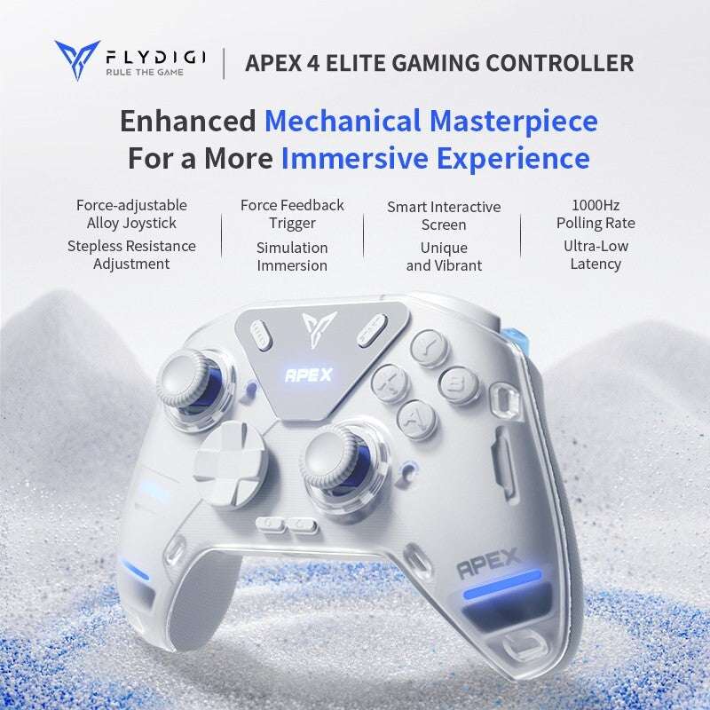 FLYDIGI APEX 4 Wireless Gamepad White Gaming Controller for PC/Switch 2/Android