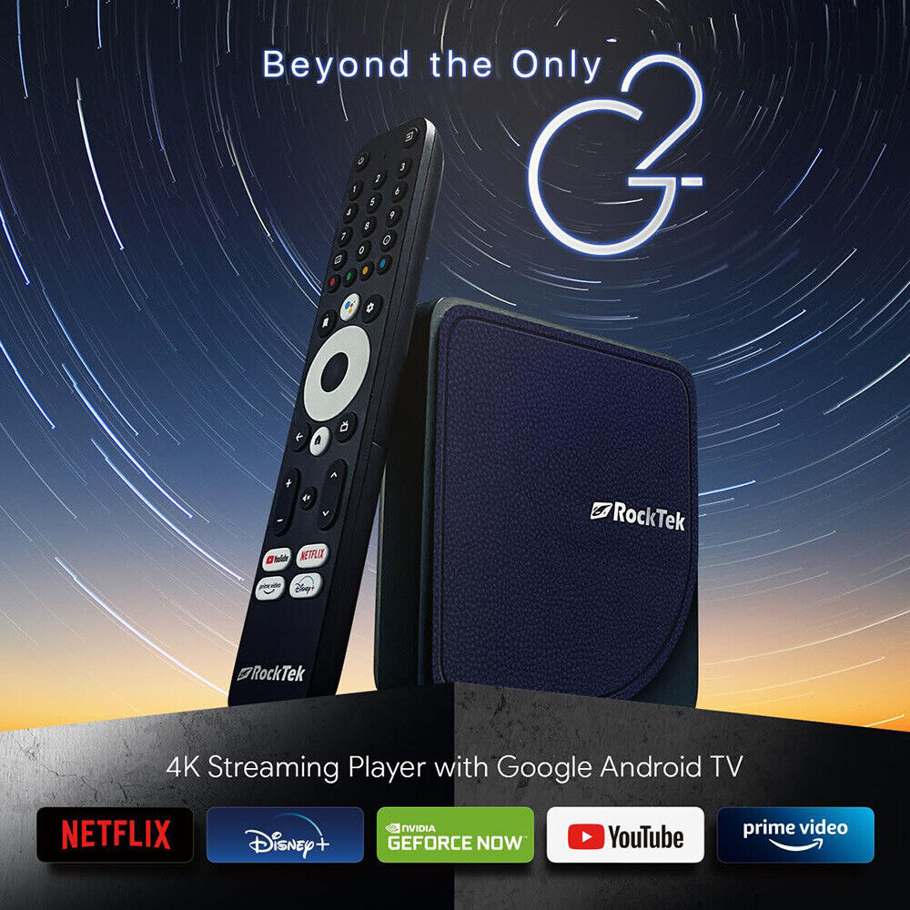 RockTek G2 4K TV Box Android 12 ATV Stream S905X4-K Media Player DTS Dolby Audio