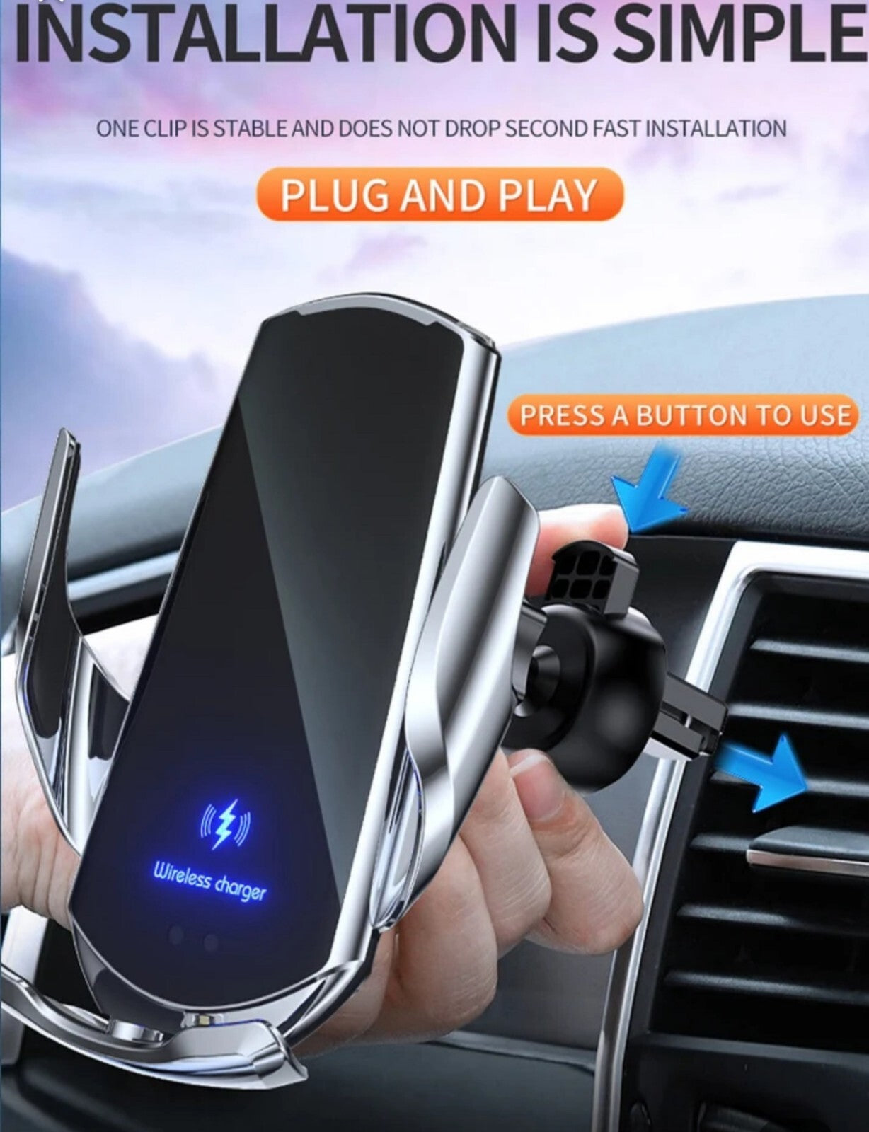 3 In 1 Q3 Smart Sensor Wireless Automatic Car Charger Universal,USA Seller