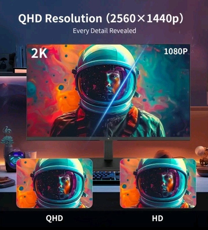 KTC 24 Inch QHD 100Hz Computer Monitor IPS 2K, 1300:1 Contrast