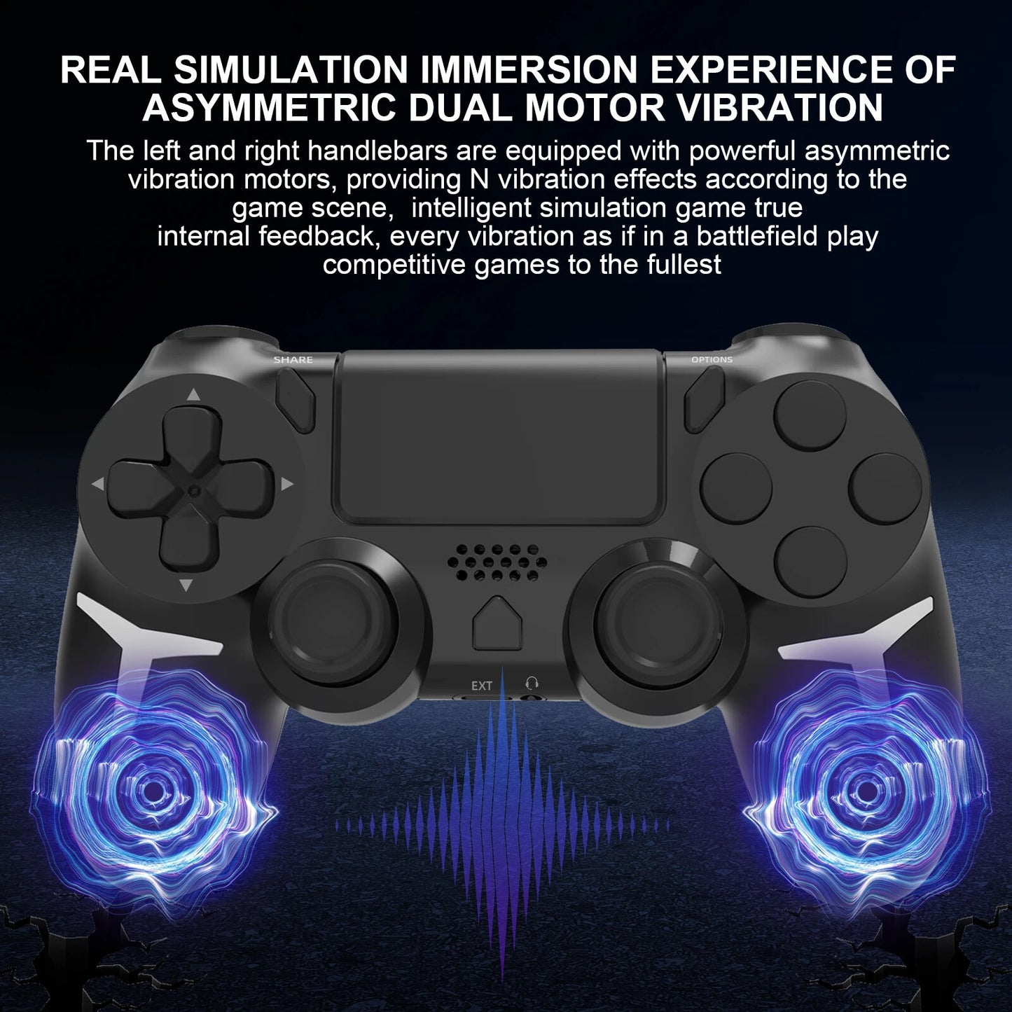 Wireless Gamepad Bluetooth Controller 6-Axis Gyroscope Dual  with Touch Pad