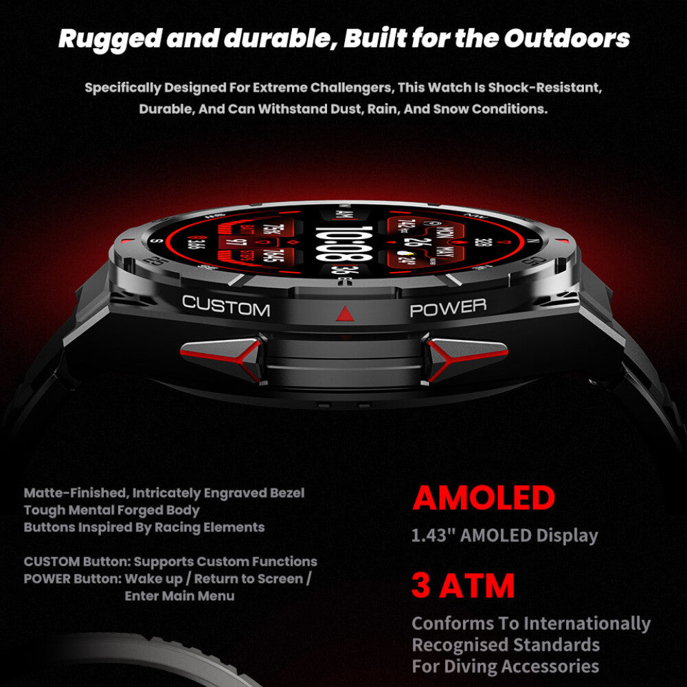 2025 Military Smart Watch (Call Receive/Dial) Rugged GPS Sport Fitness Tracker