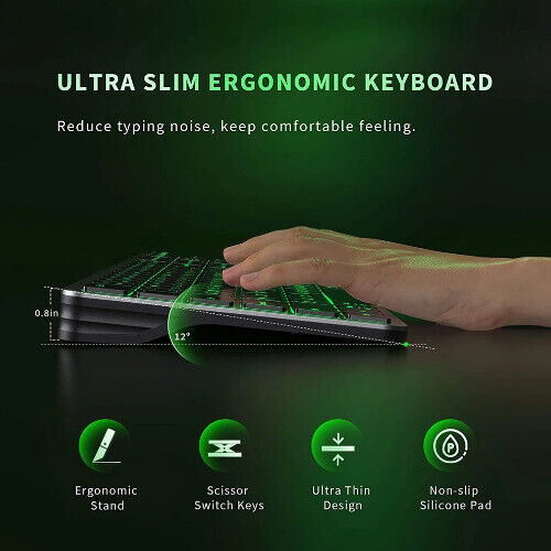 Rechargeable Keyboard Bluetooth Backlit Wireless Keyboard Compatible Tablet