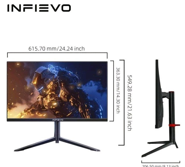 INFIEVO 27" QHD 1440P Gaming Monitor - Ultra-Smooth 180Hz IPS, 1ms Response Time