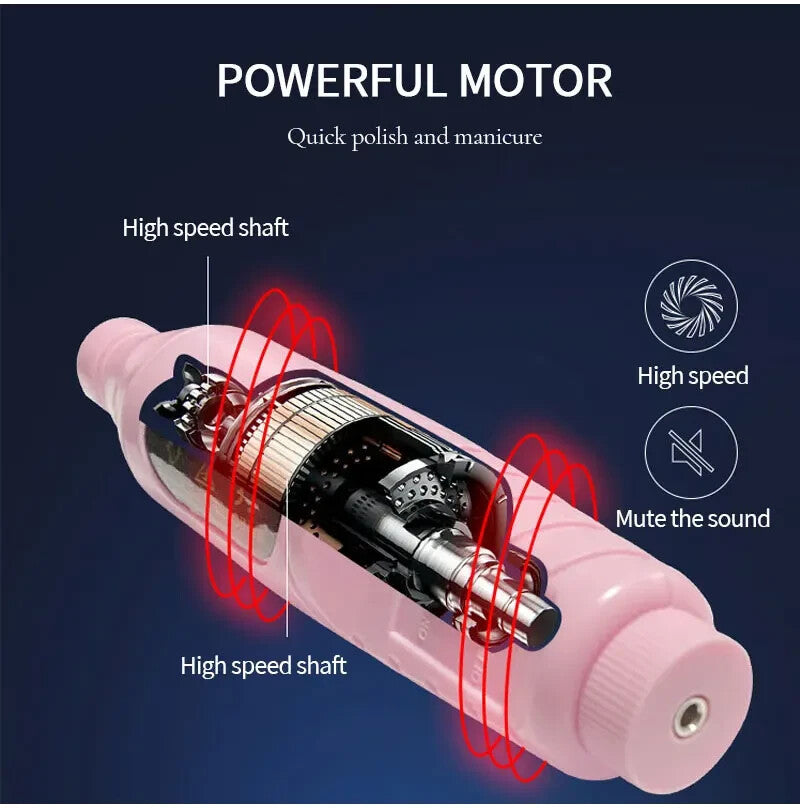 Nail Sander Manicure Pedicure Electric Portable Drill USB Kit