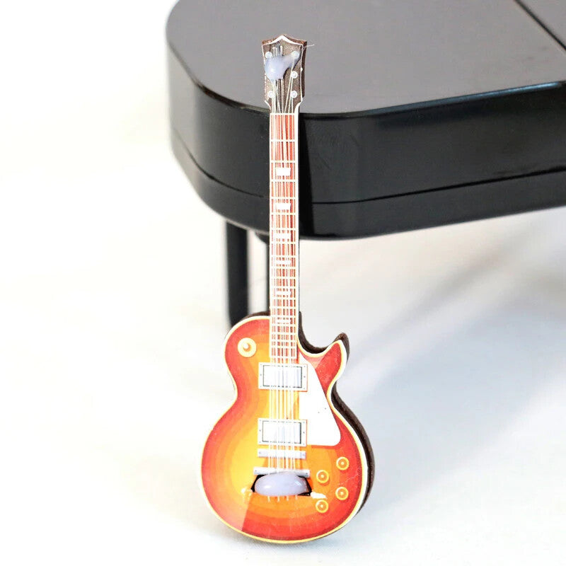 1/12 Diorama Electric Strat Style Guitar Musical Instrument Model Dollhouse Prop