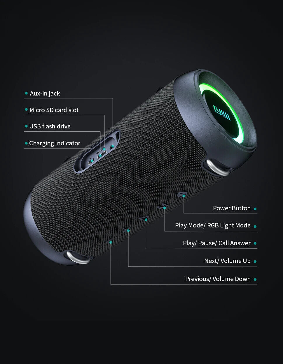 Bluetooth Speaker 60W Output Power Bluetooth Speaker with Class D Amplifier