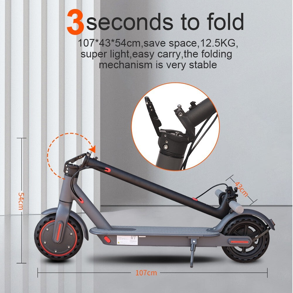 LADPED 350W Folding Electric Scooter Adult Commute Long Range Kick E-scooter