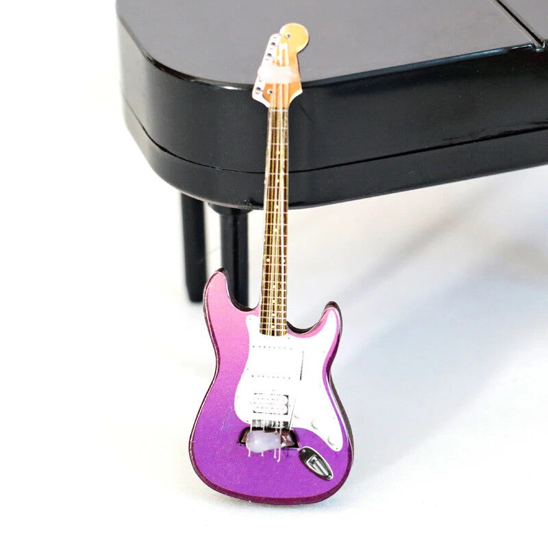 1/12 Diorama Electric Strat Style Guitar Musical Instrument Model Dollhouse Prop