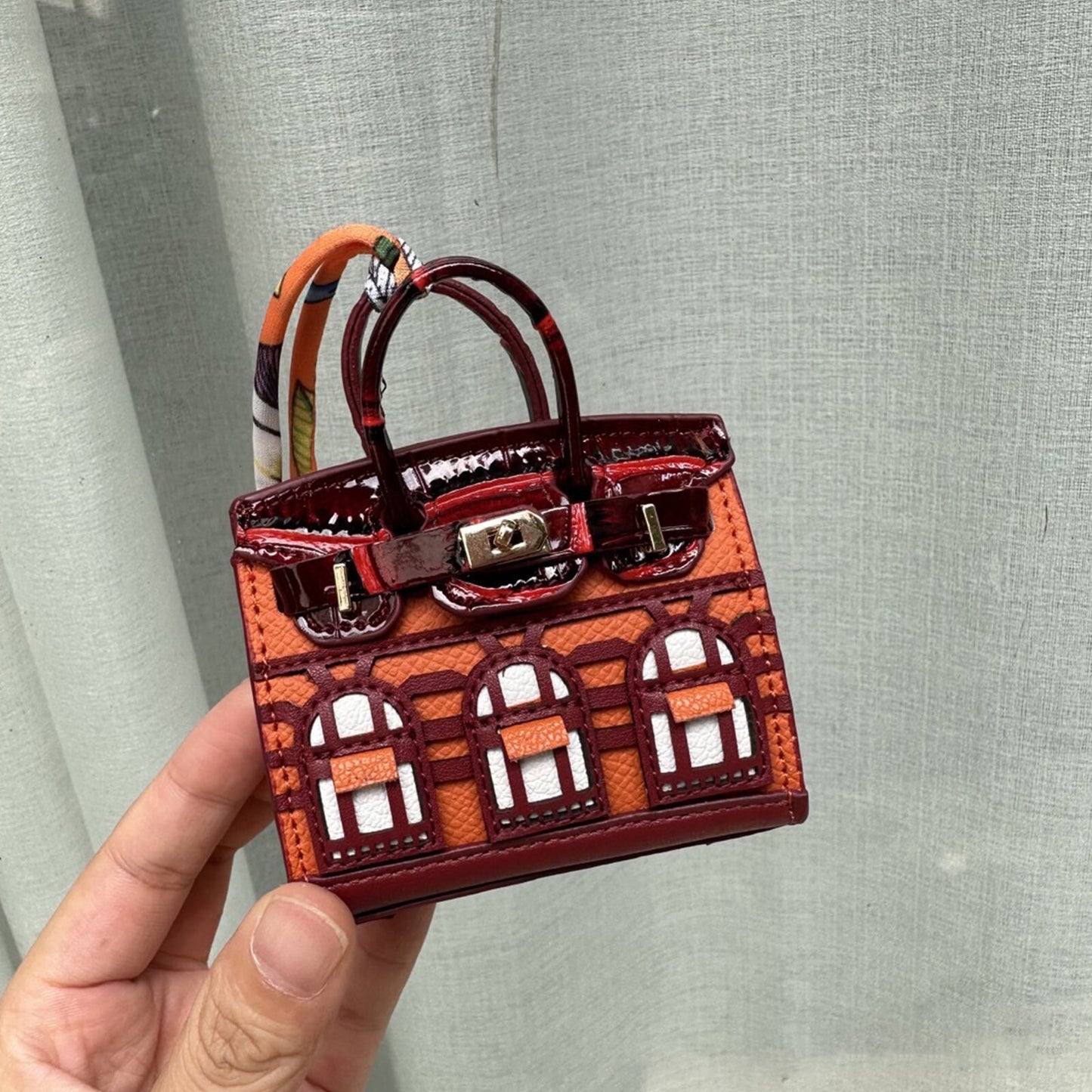 Mini Keychain Wallet Cute Leather Lipstick Bag Ladies Car Bag Charm for AirPods