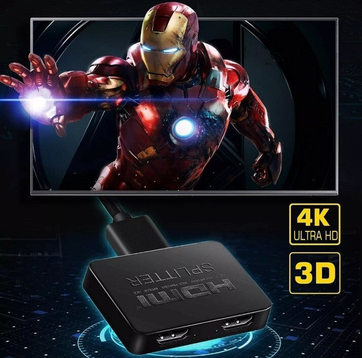4K@60Hz HDMI Splitter 1 in 2 Out, HDMI Splitter for dual Monitors Duplicate only