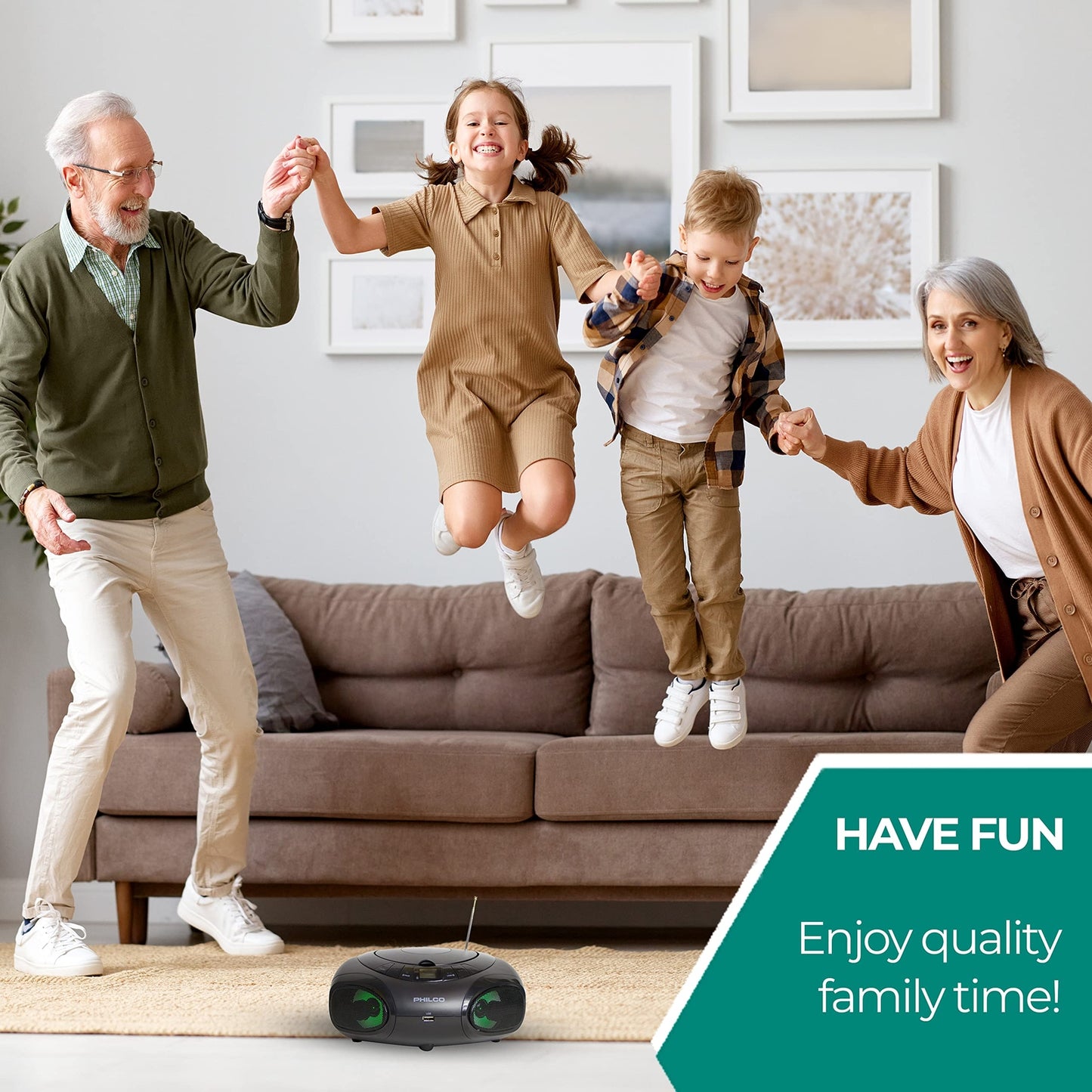 Portable Bluetooth Boombox CD Player with AM FM Radio and USB Playback | Fun ...