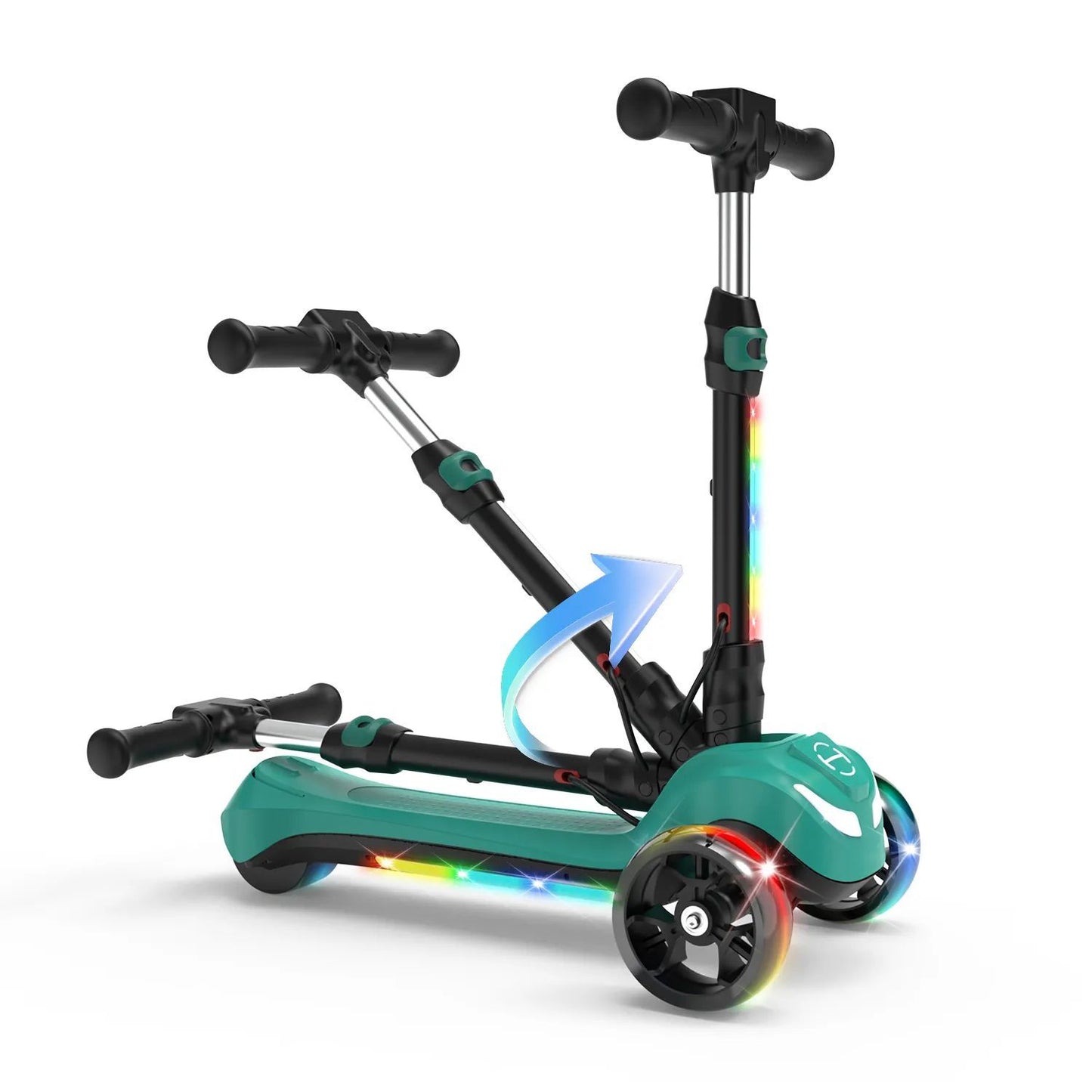 Folding Electric Scooter for Kids Ages 3-12 Bluetooth E-Scooter LED Wheels Gift