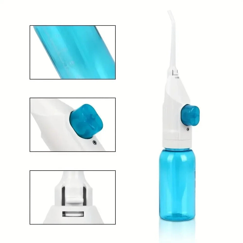 Portable High Pressure Oral Irrigator - Manual Teeth Cleaner, Water Dental Floss