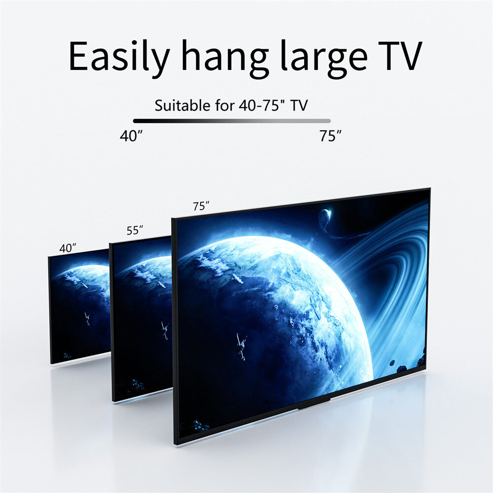 Height Adjustable Floor TV Stand with Mount Stone Shelf for 40”-75” Load up 40KG