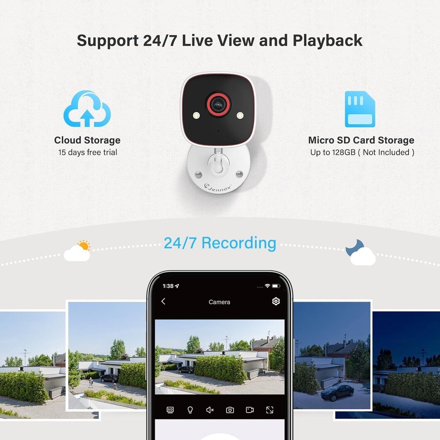 Smart Indoor/Outdoor 2K Security Camera - AI Detection, 2-Way Audio, Waterproof
