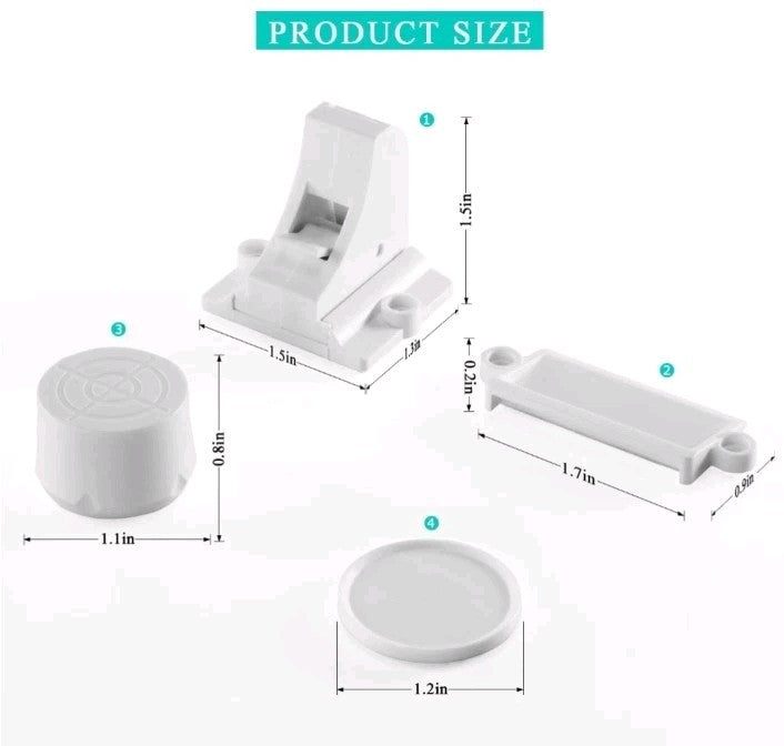 Child Safety Magnetic Cabinet Locks - vmaisi 4 Pack Adhesive Baby Proofing