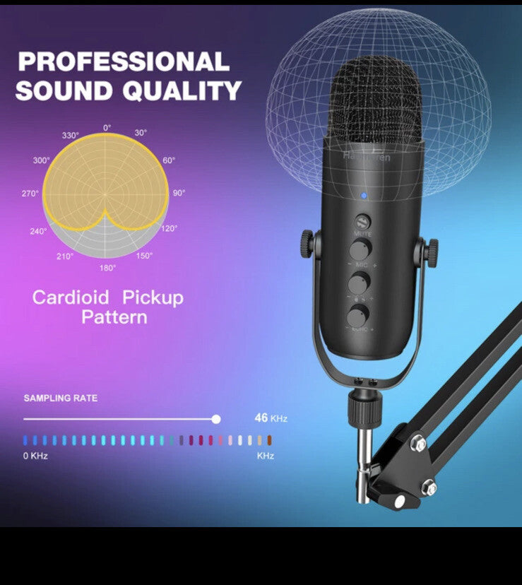 Haomuren Professional Studio Microphone Kit - Black