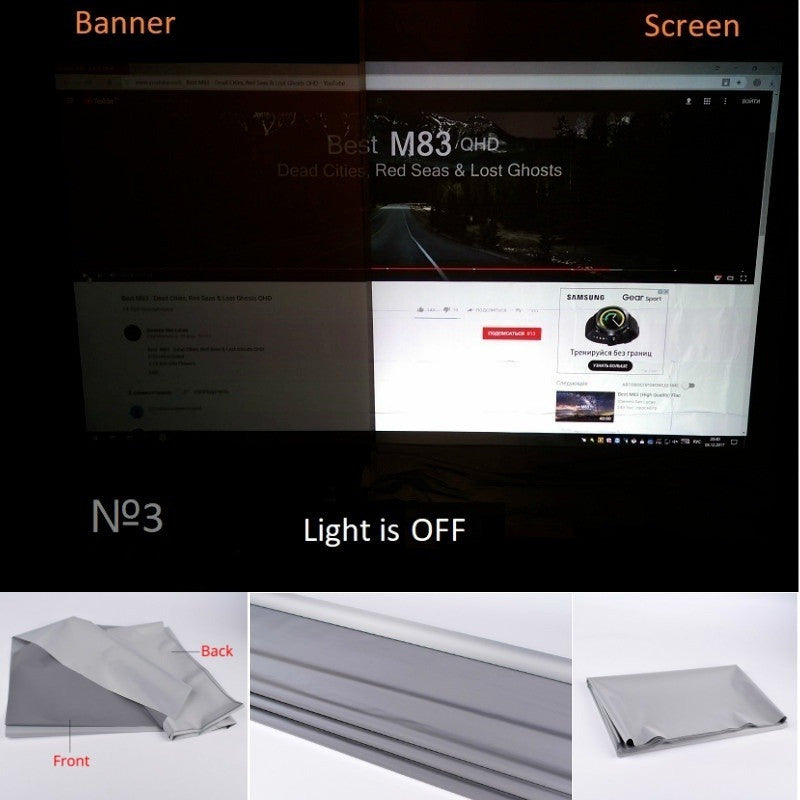4:3 16:9 Anti Light 3D High Brightness Projector Screen Metal Screen with Hooks