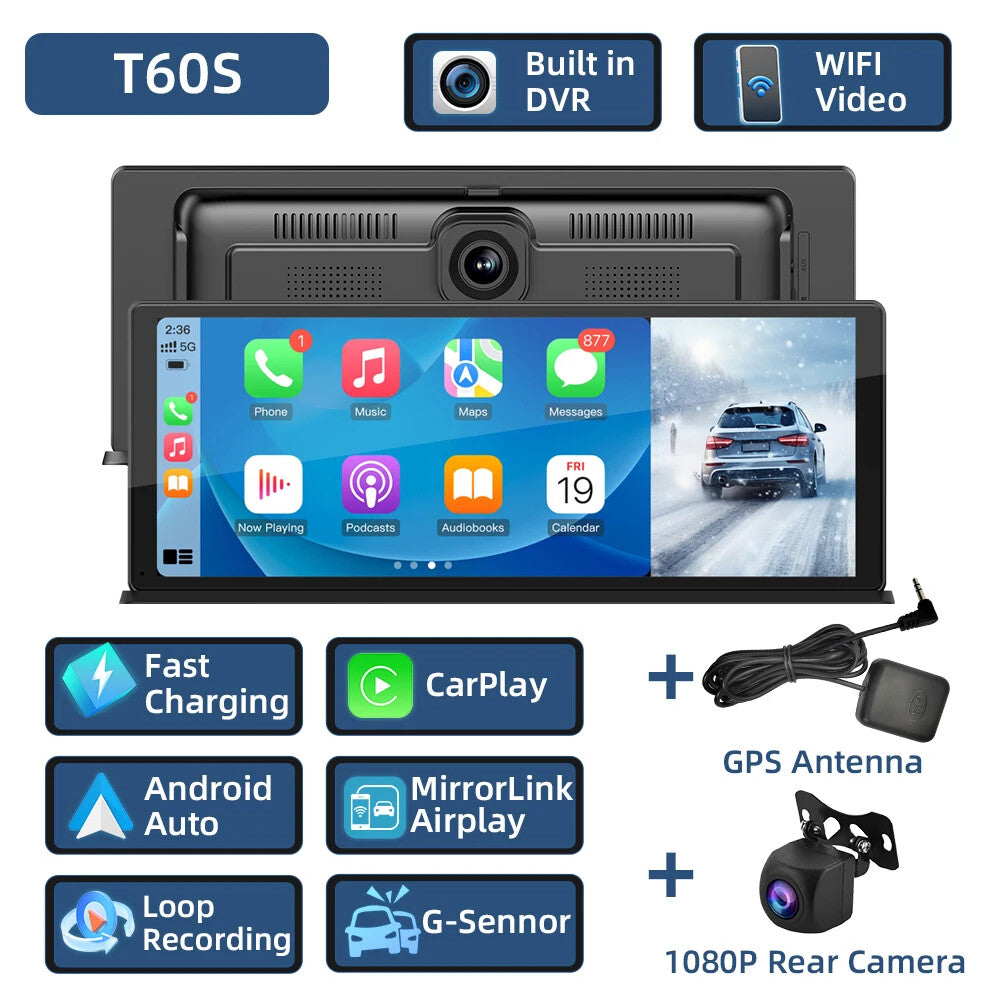 11.3inch Dashcam CarPlay Android Auto IPS Display Bluetooth AUX USB Fit for Benz