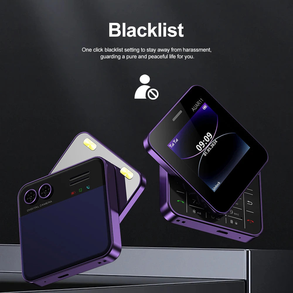 SERVO Rotating Sliding Mini Mobile Phones 2.4“ GSM Blacklist Speed Dail Dual SIM