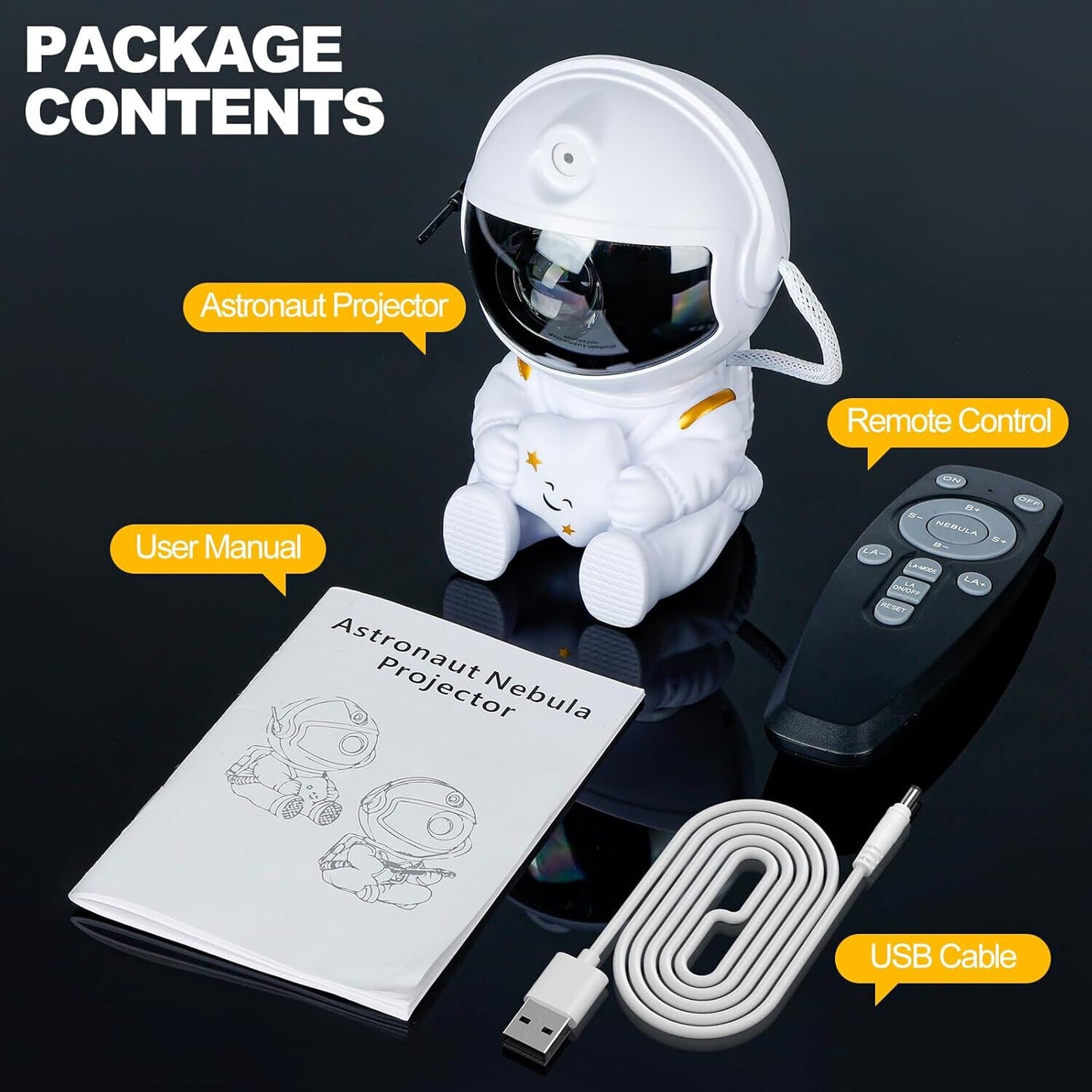 Star Projector Galaxy Night Light - Astronaut Space Buddy Projector with Remote