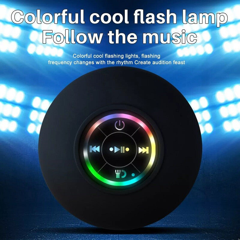 Waterproof Bluetooth Wireless Shower Speaker Bathroom Speaker LED Light Portable