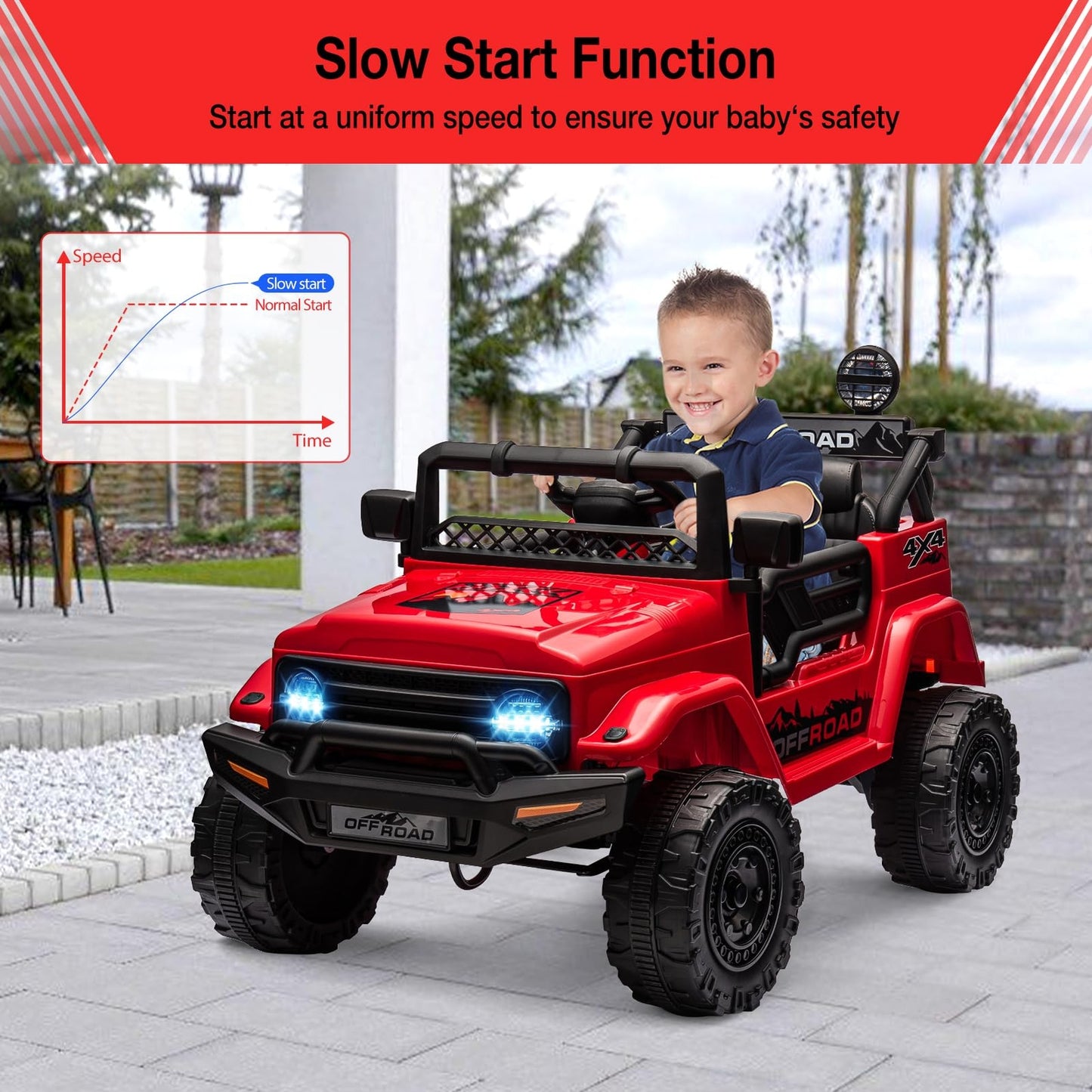Kids Ride On Truck Car 12V Electric Vehicles Car w/Remote LED Light Music Gift