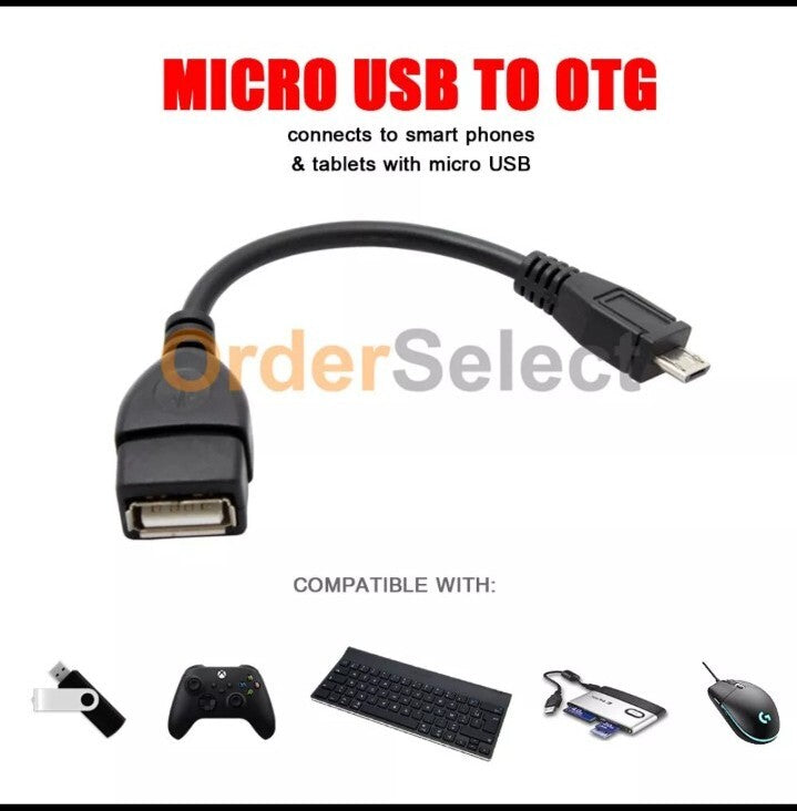 Micro USB B Male to A Female OTG Adapter Converter Cable For Android Samsung