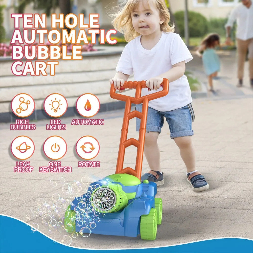 Automatic Lawn Mower Bubble Machine Weeder Soap Maker Blower Baby Activity Walke