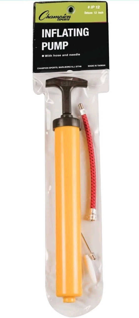 Champion Sports IP12 12" Long Standard Hand Pump - Yellow/Black New