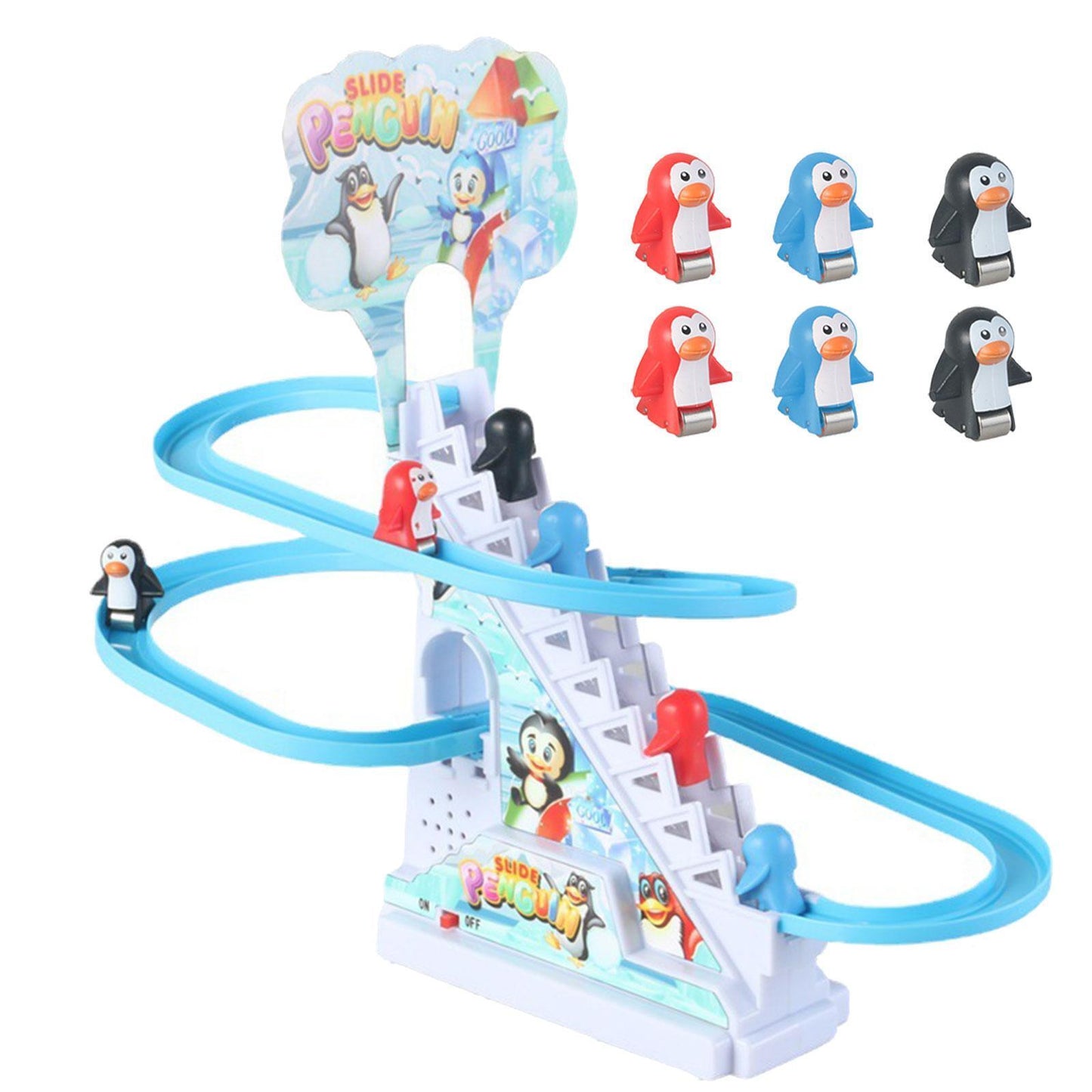 Penguin Climbing Toys Music Electric Race Track Game for Boys Toddlers Kids