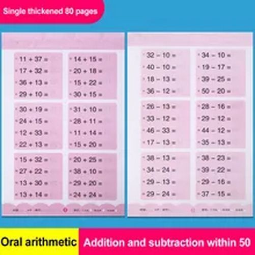 Addition And Subtraction Children's Learning Mathematics Workbook Handwritten