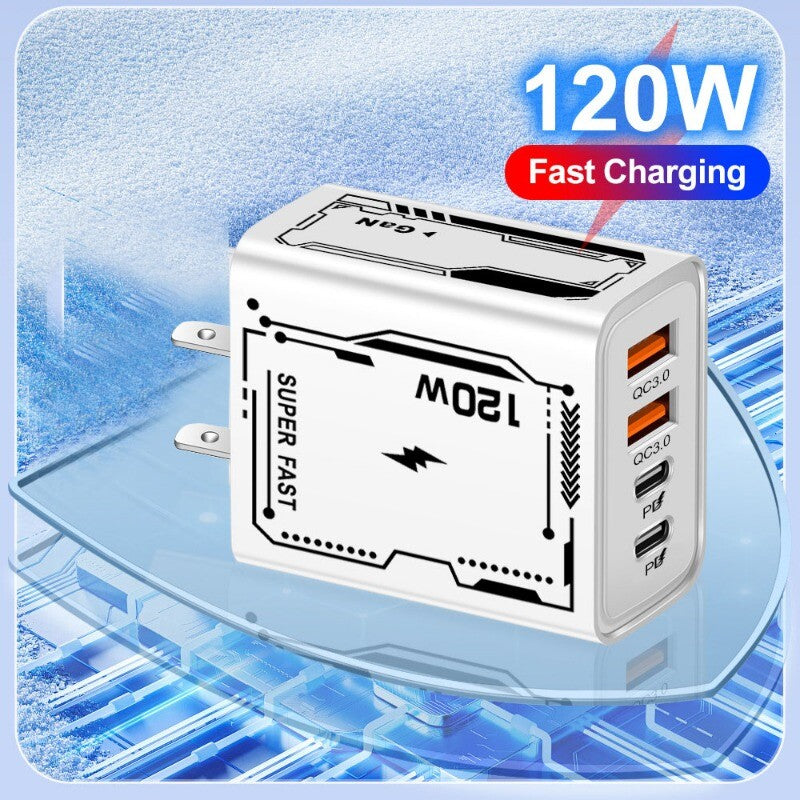 120W Fast Type C Wall Charger 4-in-1 Fast Cable For Samsung A16 A06 A15 A35 A55