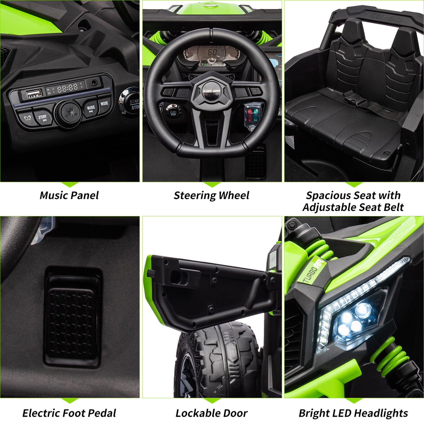 Can-Am Licensed 12V Ride on UTV Car for Kids Electric Fun Toys 4WD Off-Road Quad