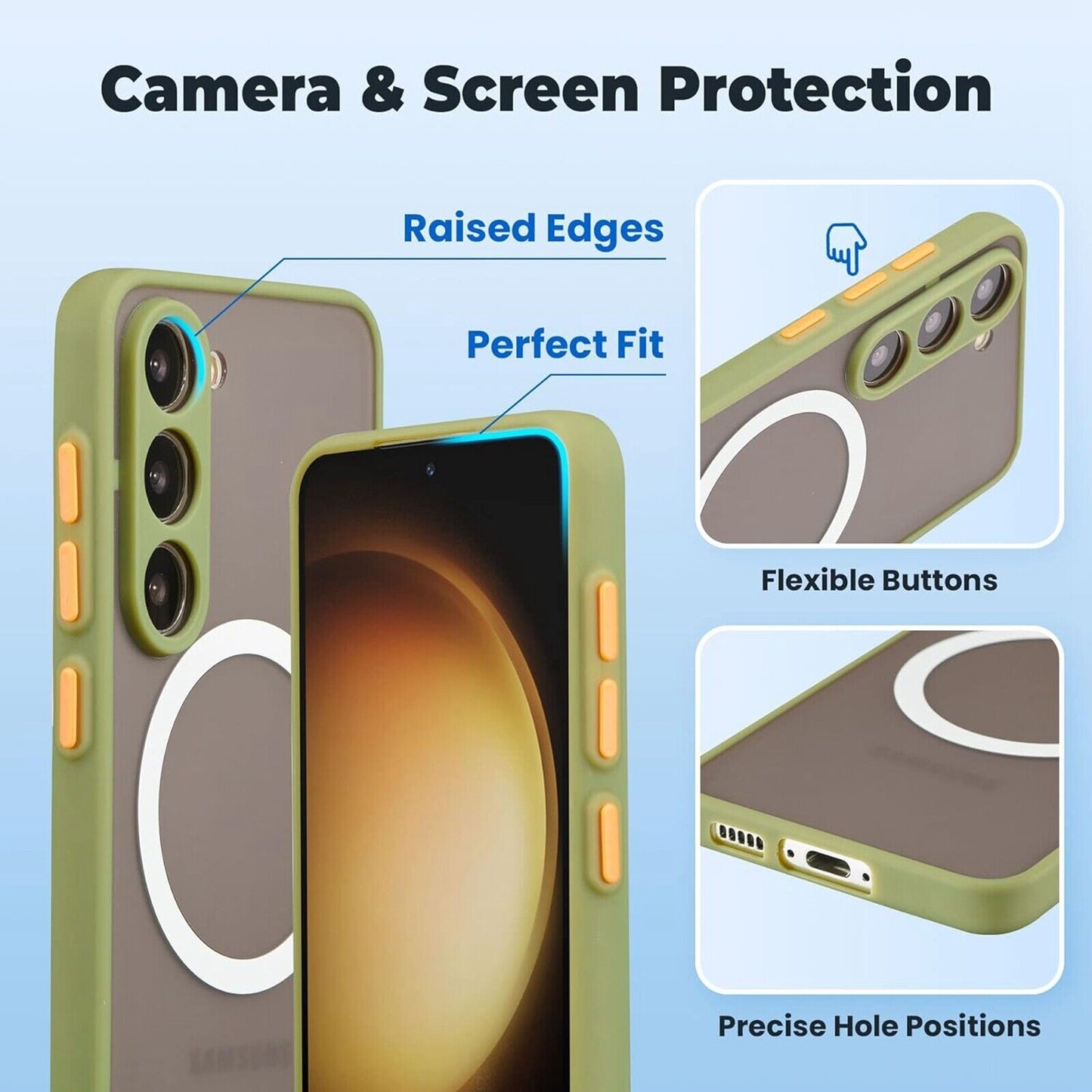 For Samsung Galaxy S25Ultra S24FE S23 Case Mag Safe Magnetic Frosted Phone Cover
