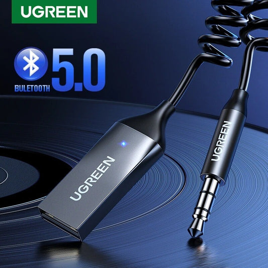 UGREEN Bluetooth Receiver 5.0 Aux 3.5mm USB Adapter Wireless Receiver For Car BT