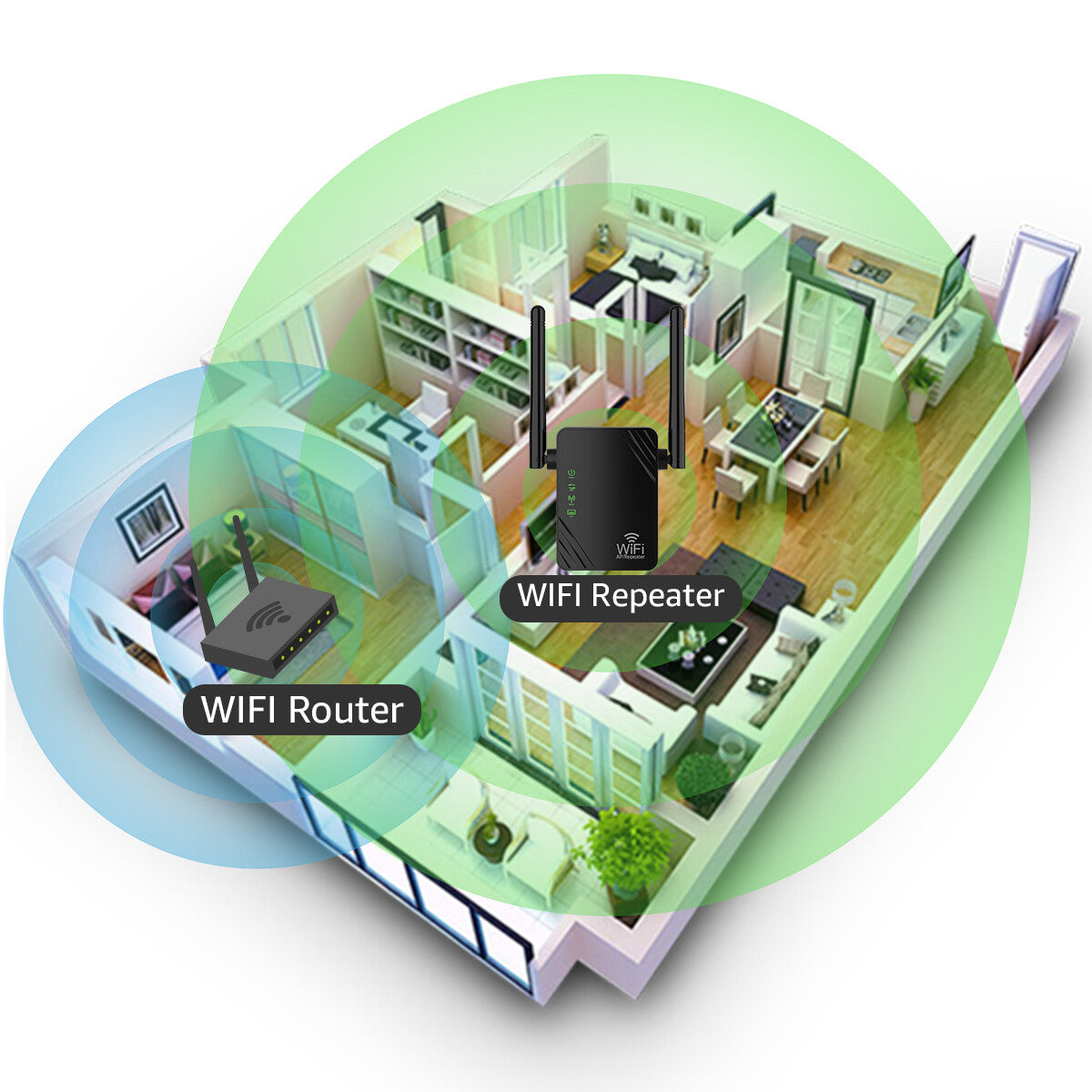 Upgraded WiFi Range Extender 300Mbps Internet Booster Wireless Signal Repeater