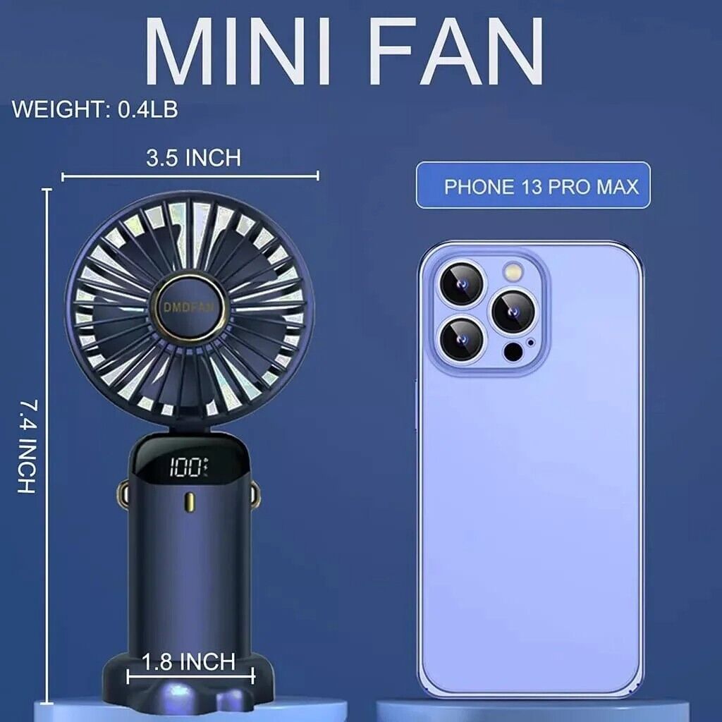 Portable Handheld Personal MINI face Fan 5Speeds Rechargeable Folding For Travel