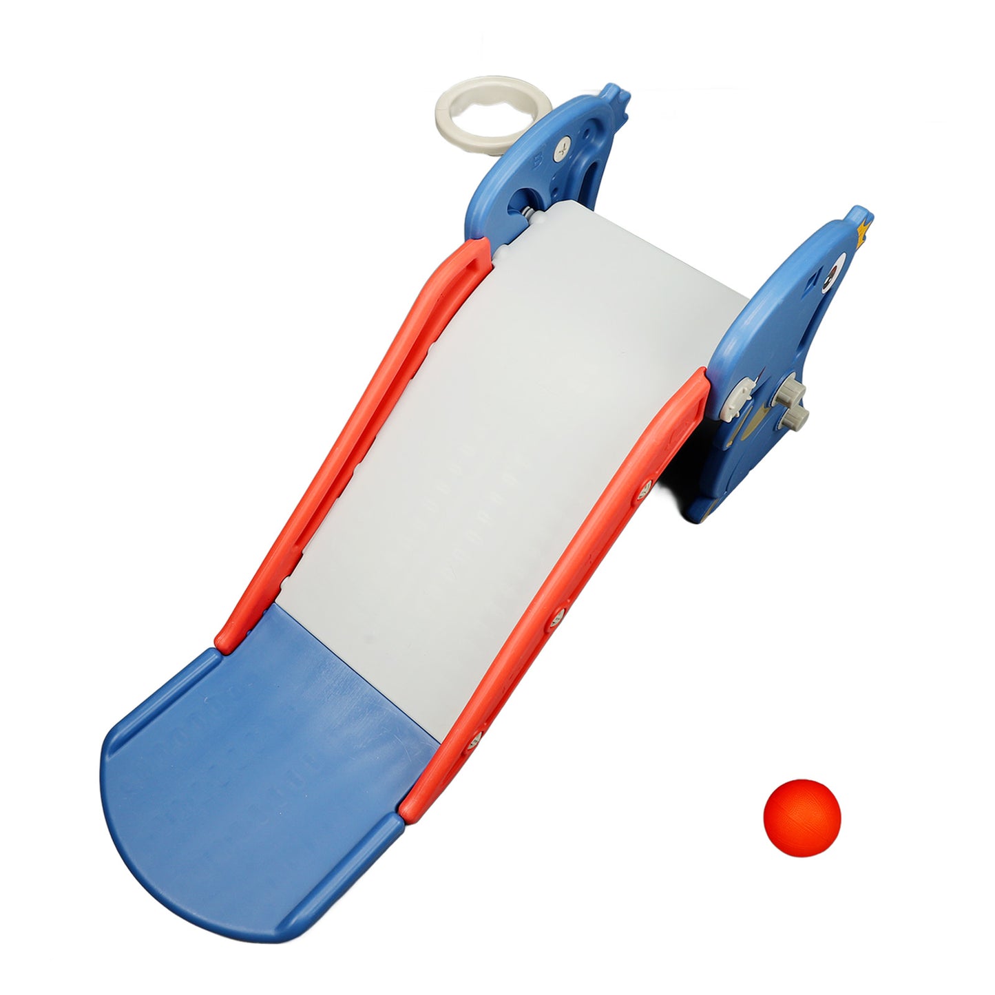 Toddler Indoor Slide for Age 0 To 3 Dinosaur Foldable Slide with Basketball Hoop