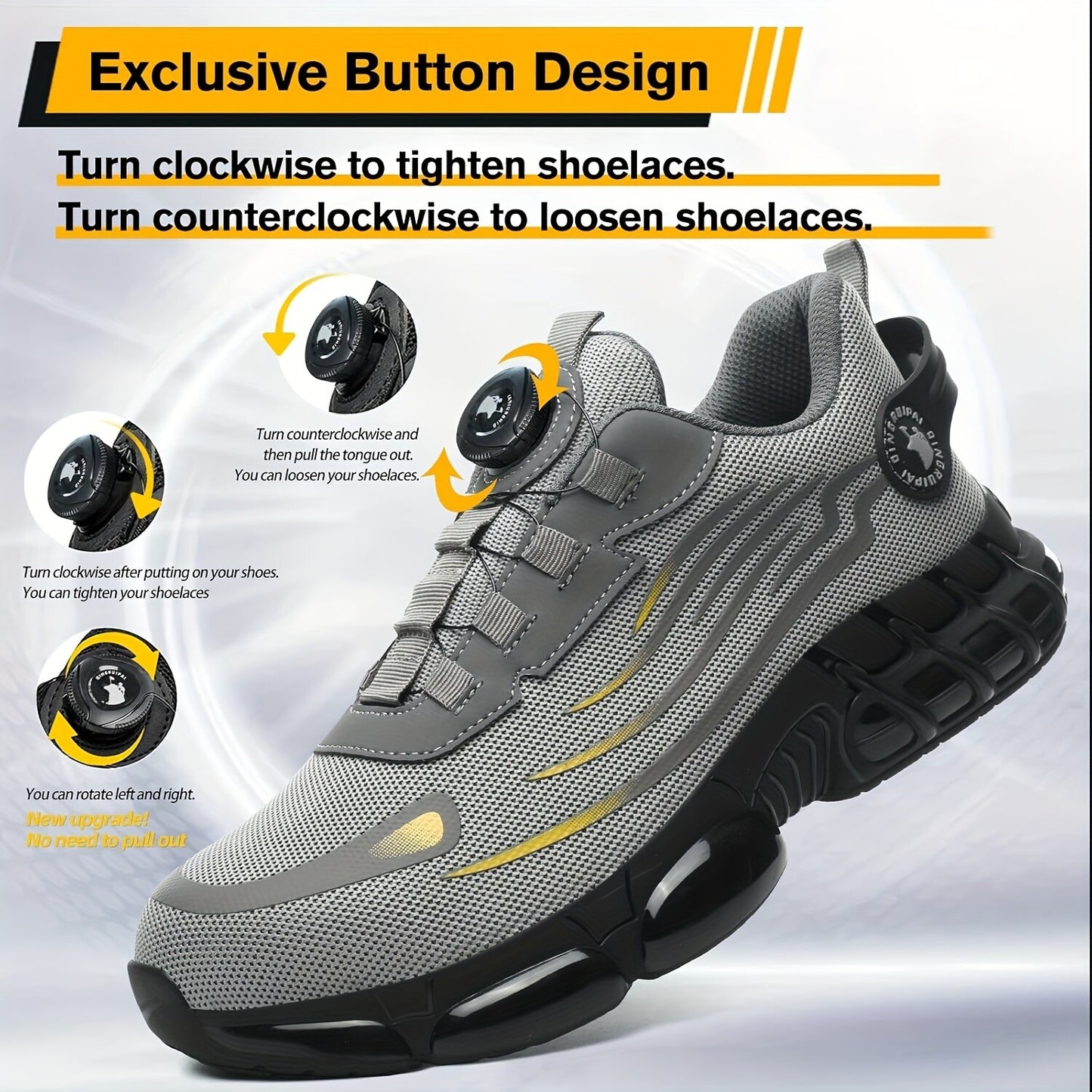 Best Indestructible Safety Work Shoes Steel Toe Breathable Work Boots Mens US