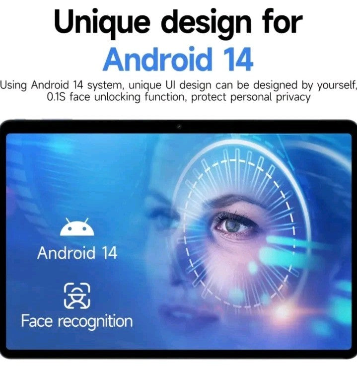 10.1" WIFI Tablet Android 14 HD 128GB Tablet Pad Octa-Core Dual SIM 4G LTE