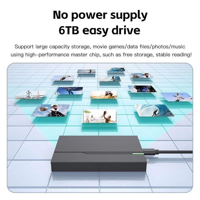 2.5" External Hard Drive Enclosure USB 3.0 Disk Case 6tb Supports 7mm 9.5mm (US)
