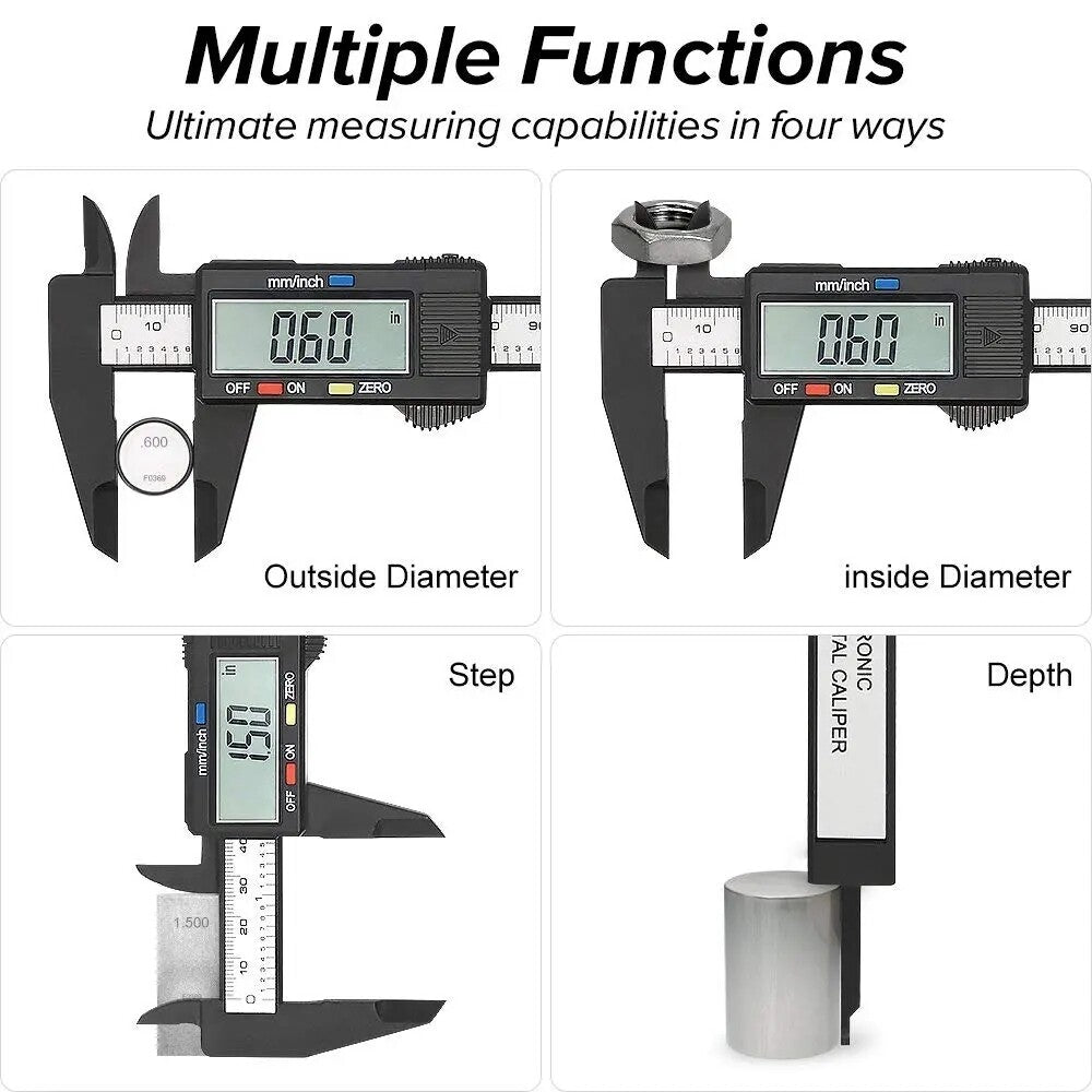 6" 150mm Digital Caliper Micrometer LCD Gauge Vernier Electronic Measuring Ruler