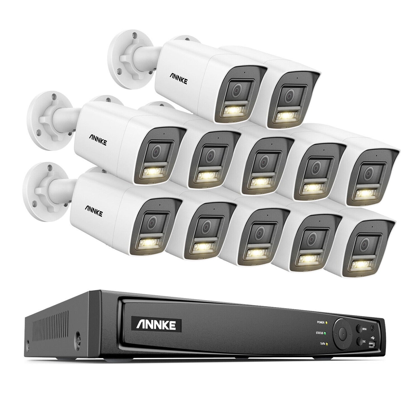 ANNKE 12MP 8CH 16CH NVR 4K Audio PoE Security Camera System Outdoor Full Color
