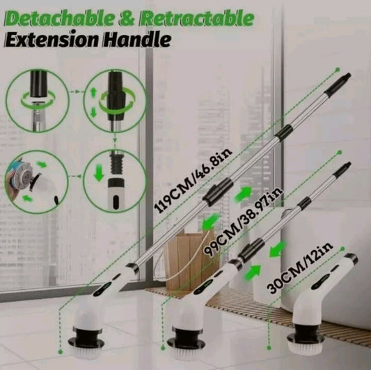 9IN1 Electric Spin Scrubber Cordless Power Cleaning Brush Rechargeable Cleaner