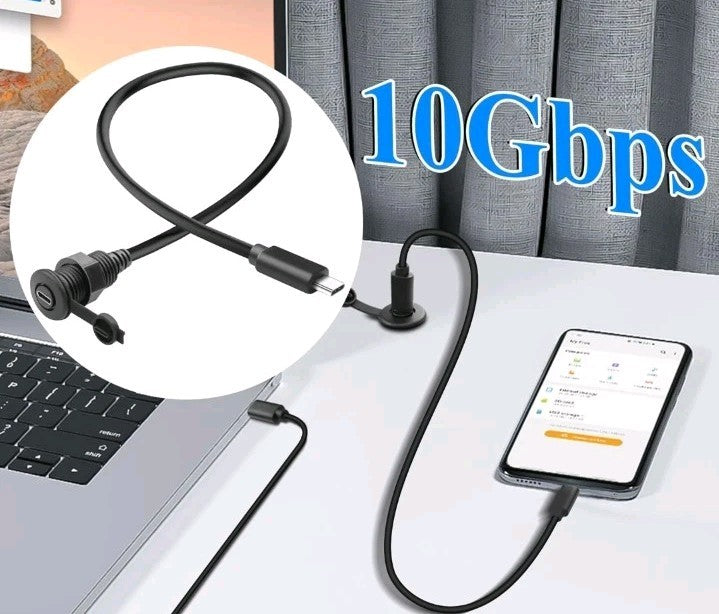 10Gbps USB C 3.1 Threaded Fixed Short Cable Connector USB Type C 3.1 Male to ...